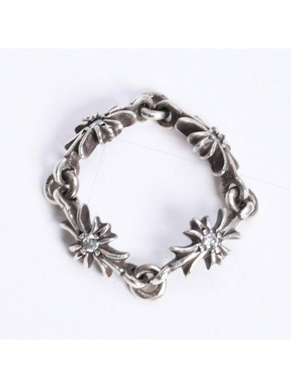 Chrome Hearts Tiny CH Plus Ring CH Aftermarket Sale Diamond